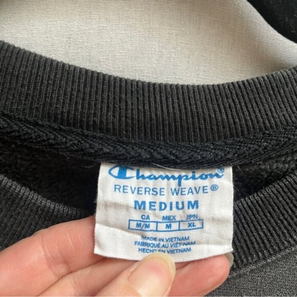 Champion Reverse Weave thick cotton crewneck logo mural sweatshirt Sz M - Picture 6 of 8